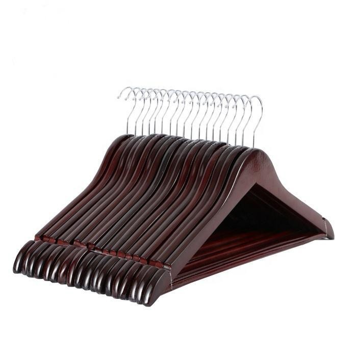 Factory Wholesale Perchas De Madera Household Adult Clothes Hangers Woods For Amazon Mail Package